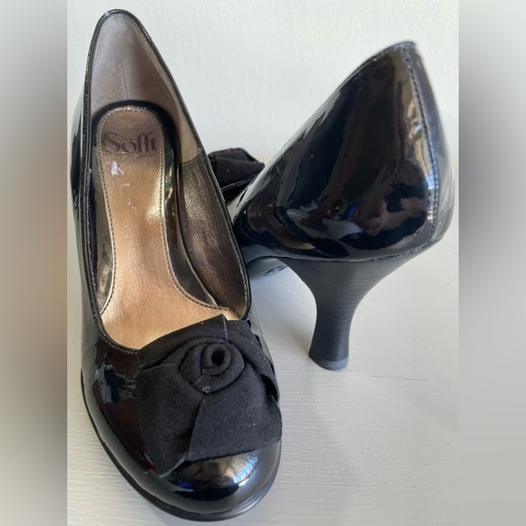 SOFFT WOMEN’s FLEUR PUMP, FABRIC ROSETTE DETAIL, BLACK, SZ 7.5 - Picture 5 of 10